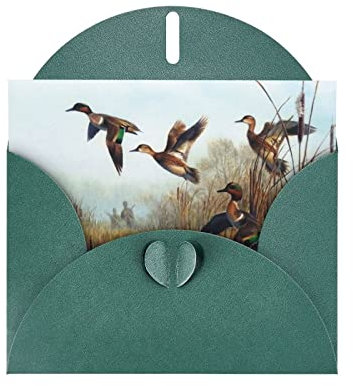 DMORJ Dunkelgrüne Jagd fliegende wilde hochwertige Perlpapier-Grußkarte: 10,2 x 15,2 cm, für Geburtstagskarte, Party-Einladungskarte