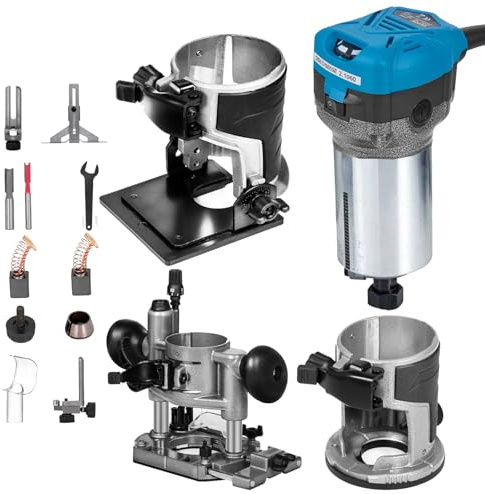 VEVOR Fresadora de superficie 710 W 50 Hz Fresadoras Madera Enrutador Velocidad Variable de 30,000 RPM Fresadora de Madera Rebajadora Eléctrica Suave para Láminas de Plástico, Chapas de Madera