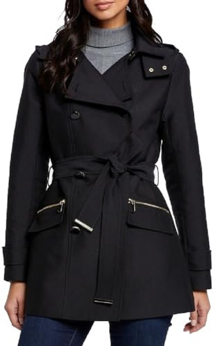 Morgan Femme Trench court à capuche 241-GLADIA NOIR T34