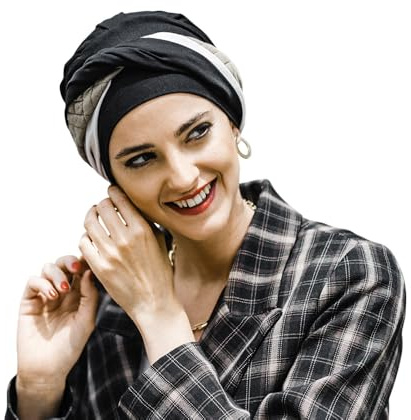 Carebell Elegance Black Padded - onkologisk mössa i bambu och bomull för kemo eller alopeci, svart, one size