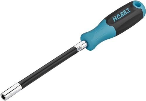 HAZET Screwdriver 811F-7, SW 7 mm Hexagonal Profile, Non-Slip 3-Component Handle, Flexible Blade Shape, 300 mm Length, for high Power Transmission