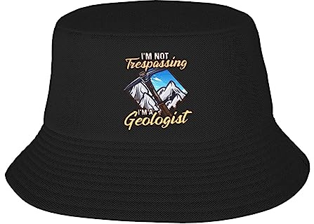 Utomhuskeps 'I'm Not Trespassing I'm A Geologist' geologi solhatt unisex fiskarhatt brett brätte solskydd hatt för utomhussport vandring, Hinkhatt 1367, M