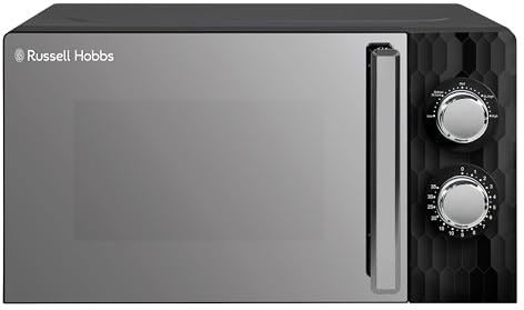Russell Hobbs Honeycomb RHMM715B Microondas Manual Solo de 17 Litros y 700W en color negro, con 5 Niveles de Potencia, Temporizador Integrado y Función de Descongelado.