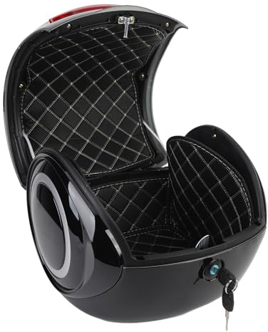 Ausla Baule Posteriore per Moto Leggero 32 Litri, Bauletto per Bagagliaio 'Acqua, Stile Sportivo per Scooter con Stile Portatile a Prova di Polvere d'Acqua per Scooter (Black)