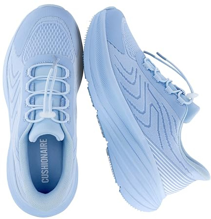 CUSHIONAIRE XPLOR Womens Walking Sneakers, Chunky Lightweight Platform Tennis Shoes Womens with Arch Support and Memory Foam, PALE BLUE 8