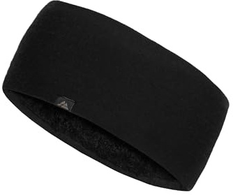DANISH ENDURANCE Merino Fleece Stirnband, Thermo Headband, Winter Ohrenwärmer, Unisex, für Damen & Herren, Schwarz, S/M
