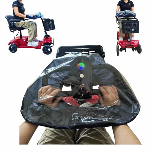 Mobility Scooter Control Panel Tiller Cover，48x38x22cm Fit for Various 3/4 wheels Mobility Scooters, Heavy-Duty Clear PVC with Elastic Cuffs, Rain Guard for Outdoor Travel & Emergency
