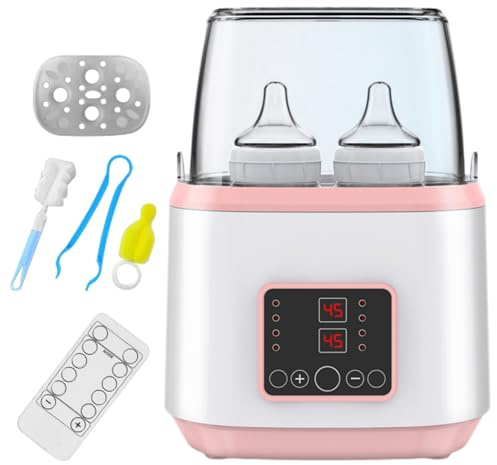Calentador de botellas, calentador de biberones ＆ temperatura del esterilizador de control remoto portátil ajustable de alimentos para bebés con pantalla LCD para leche materna o fórmula