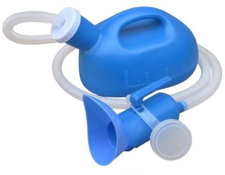 Urinal Bottle - 2000ml Portable, Travel Urine Container | Unisex, Long Tube Spill-Proof Design with Lid and Handle | Pee Solution for Hospital, Home, Camping, Car, Truckers, Outdoor Travel