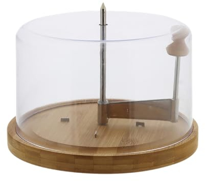 NEUSTANLO Käsehobel mit Haube Ø 21,7 cm | FSC-zertifiziertes Bambusholz | perfekt für Tête de Moine & andere Käsesorten | hygienische Aufbewahrung | langlebig & multifunktional