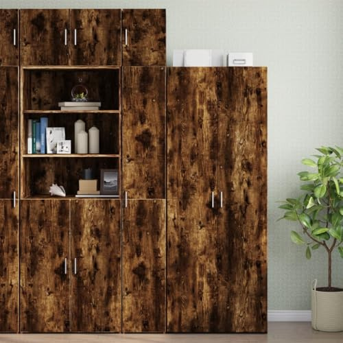 GeenYuu Tall Slim Smoking Cabinet, 30 x 42.5 x 225 cm, Wooden Cabinet for Bathroom, Kitchen, Living Room