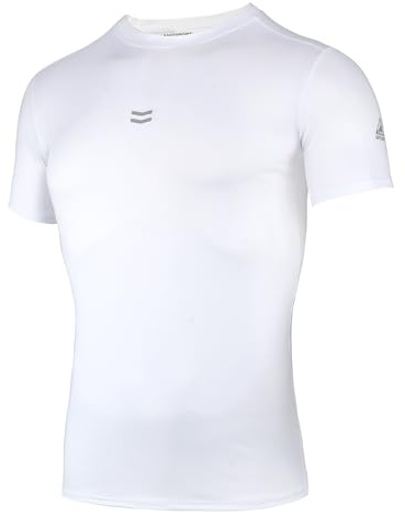 AMZSPORT Camisa de Compresión Deportiva para Hombre Camiseta de Manga Corta Camiseta de Secado Rápido Capa Base para Correr