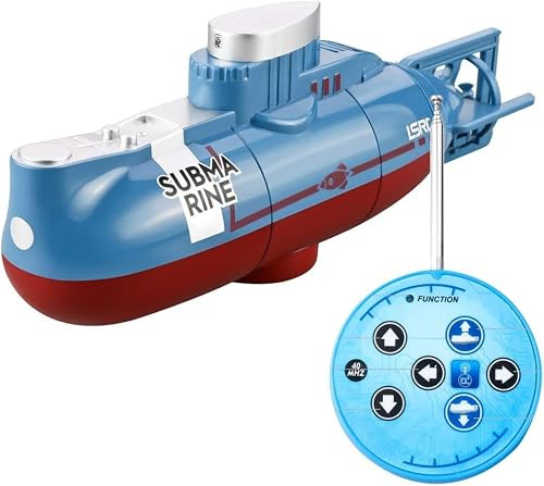 7JI Mini Télécommandé sous-Marin Jouet, 6 Canaux RC Bateau avec Lumière LED