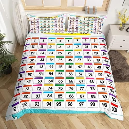 Påslakan 160 x 200 siffror 1 person matematik sängkläder för barn 3D-tryckta ultramjuka sängkläder set mikrofiber påslakan påslakan med 2 örngott K-893