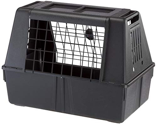 Ferplast Atlas Fahrzeug SUV Hundekäfig, montierte Autohundebox misst 32 L x 20 B x 24 H & ist ideal für kleine bis mittelgroße Hunderassen, schwarz