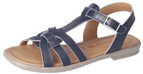RICOSTA Mädchen Riemchensandalen BIRTE, Kinder Sandalen, Weite: Mittel, Sommerschuhe, Freizeitschuhe, offene Schuhe, Strandschuhe, Nautic (170), 34 EU