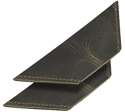 Londo handgjort bokmärke i äkta läder (set med 2) (grön, triangel)