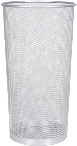 CABLEPELADO Paragüeros de Malla Metálica, Soporte para Paraguas de Malla metálica, Porta Paraguas, Recipiente para Paraguas, Paragüero metálico de Malla, Altura 50 cm y diámetro 26 cm, Color Plateado