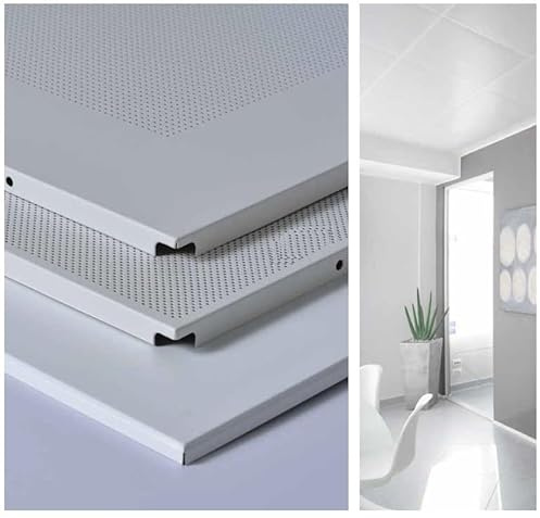 Akifix ITP SM01W.F1 Paneles Metálicos para Falso Techo Perforación Total Star Metal Acero Galvanizado 600 x 600 x 15/7,2 m² Paquete de 20 Unidades