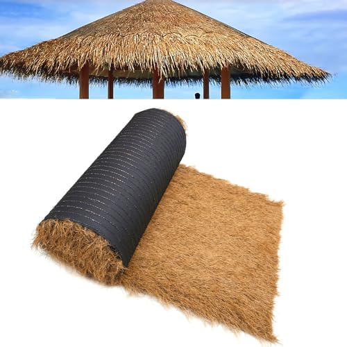 ZHWFDC Techo De Paja Sintética, Rollo De Paja Mexicana Artificial. Adecuado para Decoración De Vallas De Jardín, Playa, Fiestas Hawaianas, Pabellones Y Decoración De Bares Tiki.(Size:0.5 * 1m)