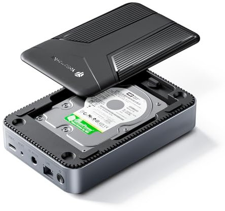 Yottamaster Servidor NAS Enclosure para 2.5 HDD/SSD SATA, Conexión Almacenamiento red NAS a Través Aplicación, Copia Seguridad Automática, Cubierta Magnética, Instalación sin Herramientas (Sin Disco)
