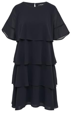 Comma Kurzes Volantkleid aus Crêpe-Chiffon