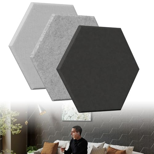 ACXIN Paneles acústicos 3D, autoadhesivos, absorbentes acústicos para revestimiento de paredes y acústica de habitaciones, paneles de pared de aislamiento acústico, revestimiento de pared, color negro