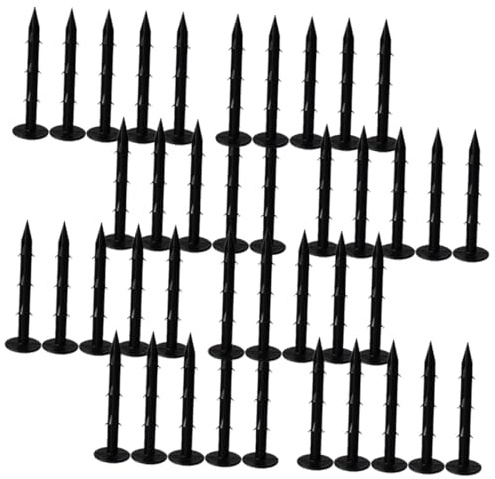 Veemoon Estacas de Jardinería de Plástico Negro 16 CM Clavos para Césped y Tela de Suelo 100 Unidades para Fijar Mallas y Césped Artificial Jardín y Exteriores