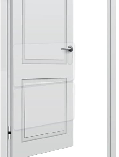 Dörrskydd | Hundar och – 2-pack 79 × 50 cm klart PVC tungt dörrskydd – | starkt lim, ne-, lätt att installera, repskydd för träning av husdjur och skyddsdörrar