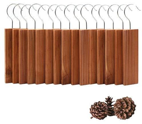 Bloques de Madera de Cedro,Juego de 15 Tacos de Madera de Cedro Natural Repelentes de Polillas para Colgar,Repelente Aromático Natural de Polillas para Armarios Cajones Ropa Guardarropa Almacenamiento