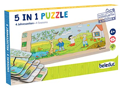 beleduc - Lagenpuzzle 4 Jahreszeiten - Puzzle Legespiel Kinderspiel Bodenpuzzle