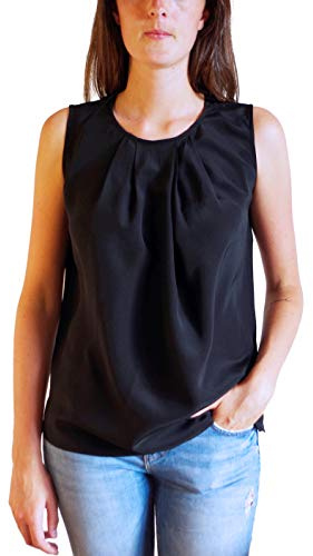 Posh Gear Dam Silkesblus Gileseta Blus 100% silke, Svart, M