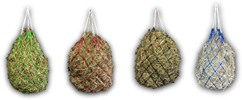 Hay Net for Horses - Net for Species-Appropriate Feeding, Improves Digestion & Wellbeing of Animals Hay Grass Feed Straw Feeding Net Hay Bag (2 x Blue)