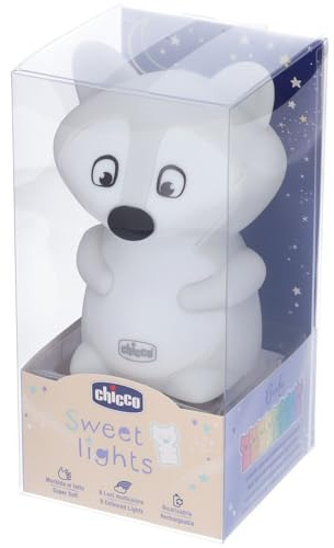 Chicco Luce Notturna Bambini Volpe Ricaricabile, Luce Led Multicolore in Morbido Silicone, Lampada Notte con 8 Colori, Attivabile con un Tocco, Non si Scalda, Ricarica con Cavo USB Incluso
