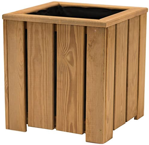Harrier Wooden Garden Planter Boxes - Small & Large Options | Heavy-Duty Wooden Flowerpots | Perfect For Flowers, Plants & Herbs | Sustainably Sourced Timber (Small (35cm x 35cm))