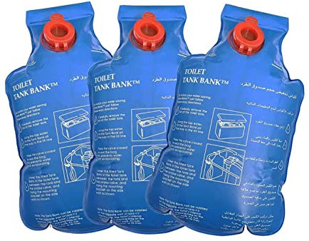 LOWENERGIE Dispositivo de ahorro de agua para inodoro, bolsa de tanque de cisterna, inserto de banco de doble clip (3 unidades)