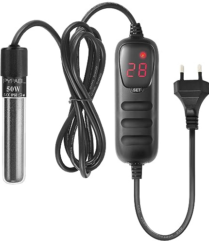 PYPABL Chauffage Submersible pour Aquarium, 25W 50W 100W 300W Mini Chauffage d'Aquarium avec Régulateur de Température Externe, pour Chauffage d'Aquarium de Poissons et de Tortues 3-300L