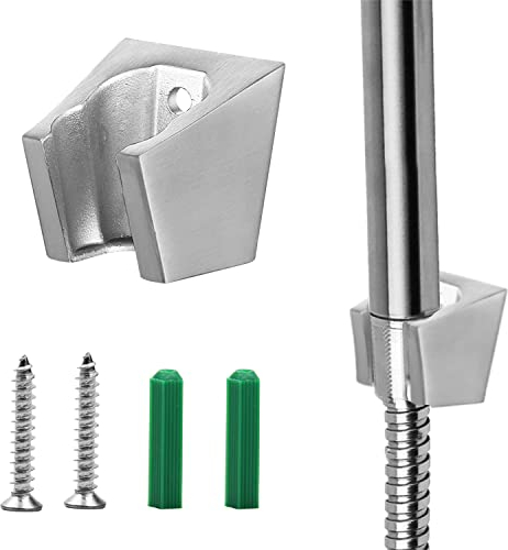 ZIOYA Brausehalter Silber Duschkopfhalterung mit Schrauben Handbrause Halterung Duschstange Duschhalterung Massiver Edelstahl Wandhalter mit Expansionsrohr für Badezimmer Duschkopf Halterungen