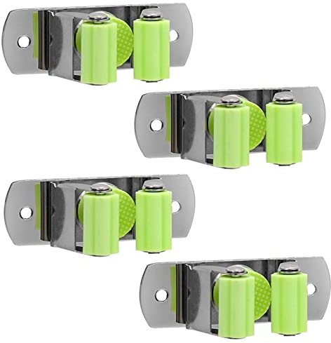 Besen Mop Halter,Wandhalterung Besen,4 Stück Gerätehalter Edelstahl,Mop Halter,Besenhalter Selbstklebend Edelstahl Gerätehalter Organizer für Zuhause Küche Badezimmer Garage,GartengeräTe Halterung