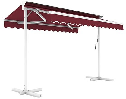 METRO Professional Standmarkise mit Kurbel, Alu/Polyester, 3.5 x 3 m, Bordeaux