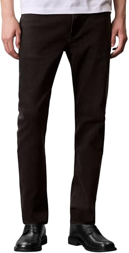 Calvin Klein Uomo Jeans Slim Black Oil Slick Tapered Fit, Nero (CK Essential Black), 32W/36L