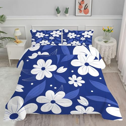 Linfye Bettdecke 155x220 4 Jahreszeiten Blumen Steppdecke 155x220 Vierjahreszeiten Schlafdecke Ganzjahresdecke, Bettdecke Ohne Bezug Bettdecken Wende Waschbar Antiallergisch BC16