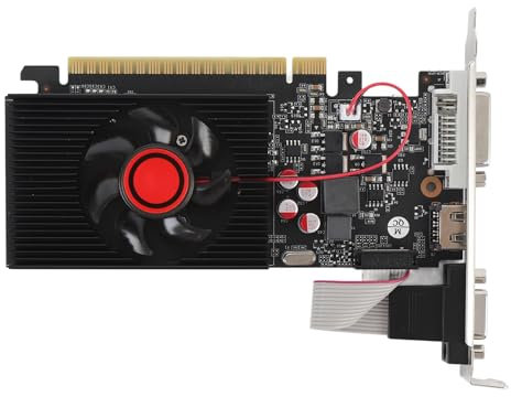 Vikye GT 730 Tarjeta Gráfica 4GB DDR3, 128 - bit, HDMI VGA DVI, Ordenador PC Tarjeta Gráfica de Vídeo, PCI Express 2,0 con Ventilador de Refrigeración Silencioso
