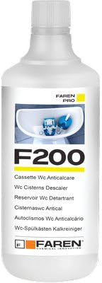 F200 Anticalcare per Cassette WC, Disincrostante, Detergente Professionale, 1lt