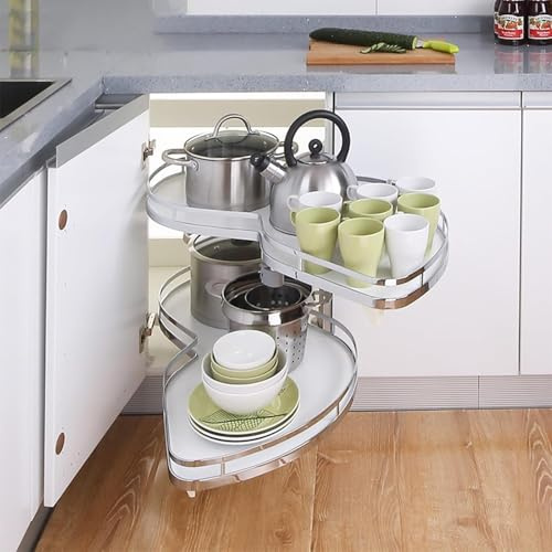 Corner Kitchen Pull-Out Cabinet Adjustable Silent Locking System Modified Telescopic Drawer Accessories Fits 800mm-900mm Cabinets Space-Saving Solution for nizing.