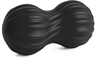 PINOFIT Faszien-Duoball Wave - Faszienball f?r Massage & Regeneration der Muskeln in Nacken und R?cken - Massageball (Black)