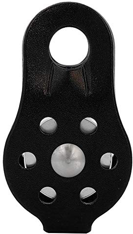 26KN Kletterrolle Aluminiumlegierungsrad Schwenker Block für 12mm Seilklettern Rettung(Schwarz)