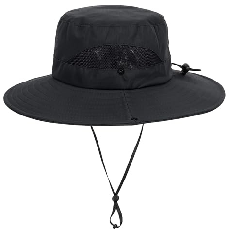 Sombrero de sol para mujer, protección UV, sombrero de playa de ala ancha, sombrero de pesca con agujero para cola de caballo, plegable, plegable