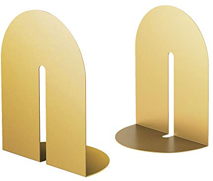 Ondeam Runway Bookends für Bücher,1 Paar Metall Bogen Mode Einfachheit Buch Halter für Büro Regale Home Küche Erwachsene