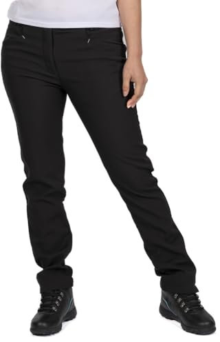 Island GREEN Womens All Weather Windproof Thermal Golf Trousers, Black, Size 14/28L